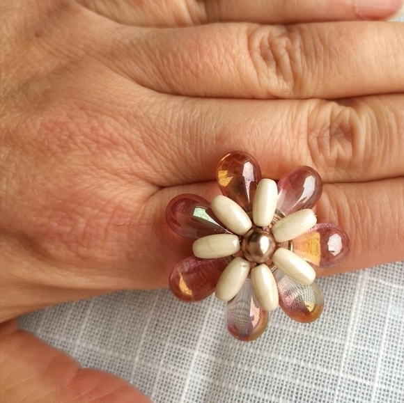 NEW Artisan glass bead adjustable ring - Picture 3 of 3